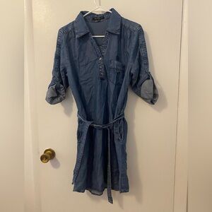 Velvet Heart Blue Gray Polo Collar Shirt Dress